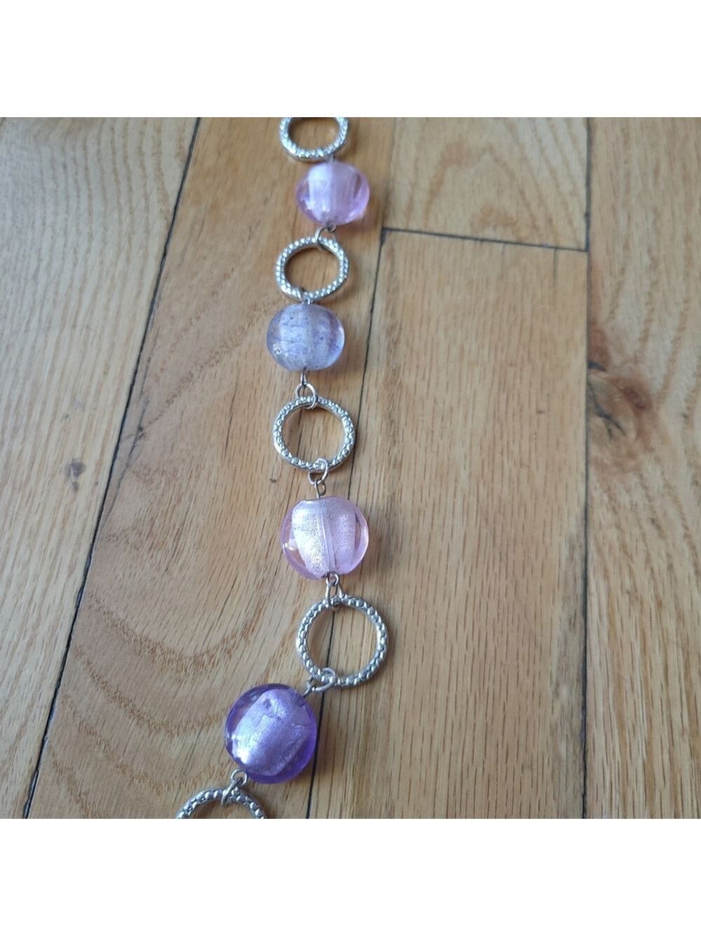 Pink Purple Multistrand Necklace Vintage - Picture 6 of 10